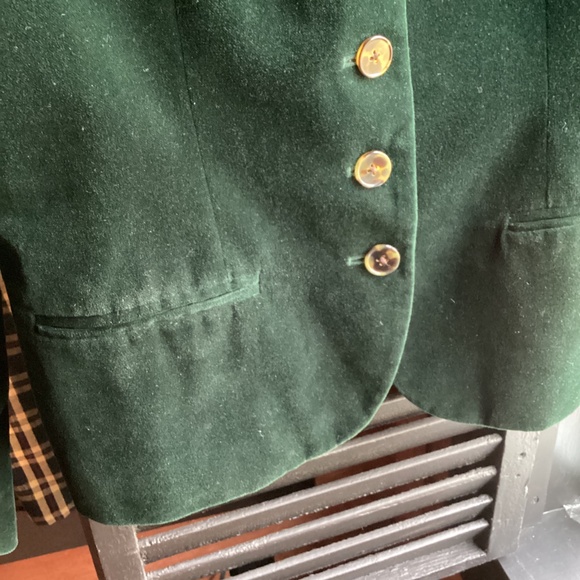 RALPH LAUREN GREEN VELVET MILITARY BLAZER JACKET SZ. 8 CLASSIC STYLE - Picture 3 of 7